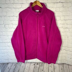 Columbia Fleece Jacket Womens 3X Pink Benton Springs Full Zip Plus